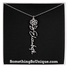 Custom Monogrammed Birth Flower Necklace