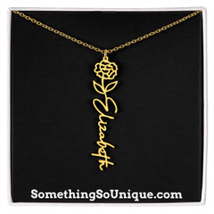 Custom Monogrammed Birth Flower Necklace