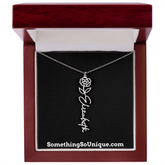 Custom Monogrammed Birth Flower Necklace