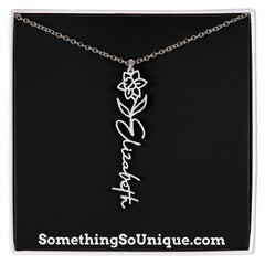 Custom Monogrammed Birth Flower Necklace