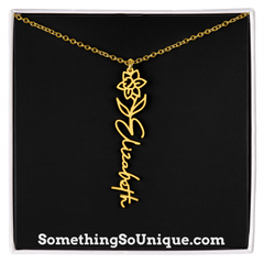 Custom Monogrammed Birth Flower Necklace