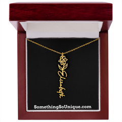 Custom Monogrammed Birth Flower Necklace