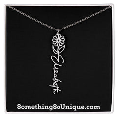 Custom Monogrammed Birth Flower Necklace