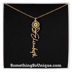 Custom Monogrammed Birth Flower Necklace