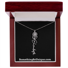 Custom Monogrammed Birth Flower Necklace