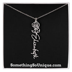 Custom Monogrammed Birth Flower Necklace