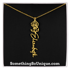 Custom Monogrammed Birth Flower Necklace