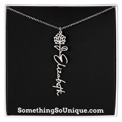 Custom Monogrammed Birth Flower Necklace