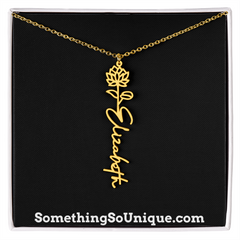 Custom Monogrammed Birth Flower Necklace