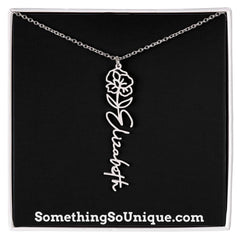 Custom Monogrammed Birth Flower Necklace