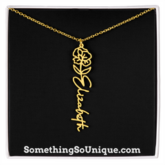 Custom Monogrammed Birth Flower Necklace