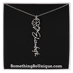 Custom Monogrammed Birth Flower Necklace