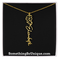 Custom Monogrammed Birth Flower Necklace