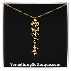 Custom Monogrammed Birth Flower Necklace