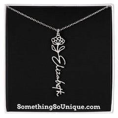 Custom Monogrammed Birth Flower Necklace