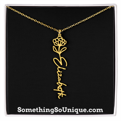 Custom Monogrammed Birth Flower Necklace