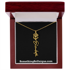 Custom Monogrammed Birth Flower Necklace