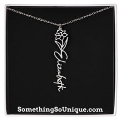 Custom Monogrammed Birth Flower Necklace
