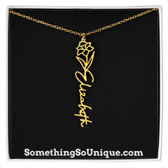 Custom Monogrammed Birth Flower Necklace