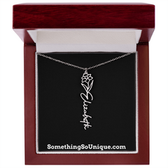 Custom Monogrammed Birth Flower Necklace